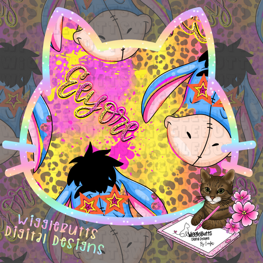Honey Bear and Friends Donkey Pink Stars Cheetah Print Seamless File PNG Design