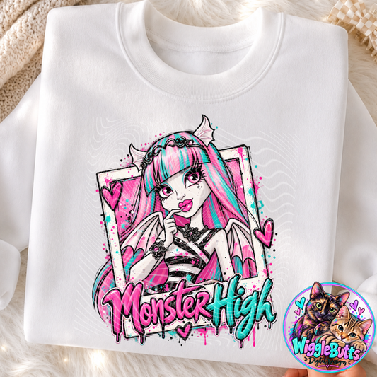 Monster Girls Polaroid PNG Design