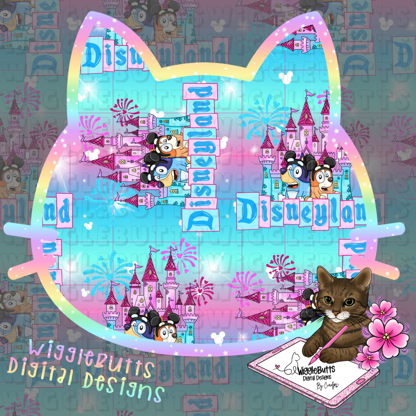 Blue Dog Puppies Goes to Castle Solo Design Bundle