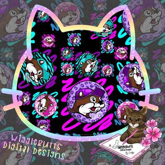 Trendy Beaver Girly Vibes Seamless File PNG Design