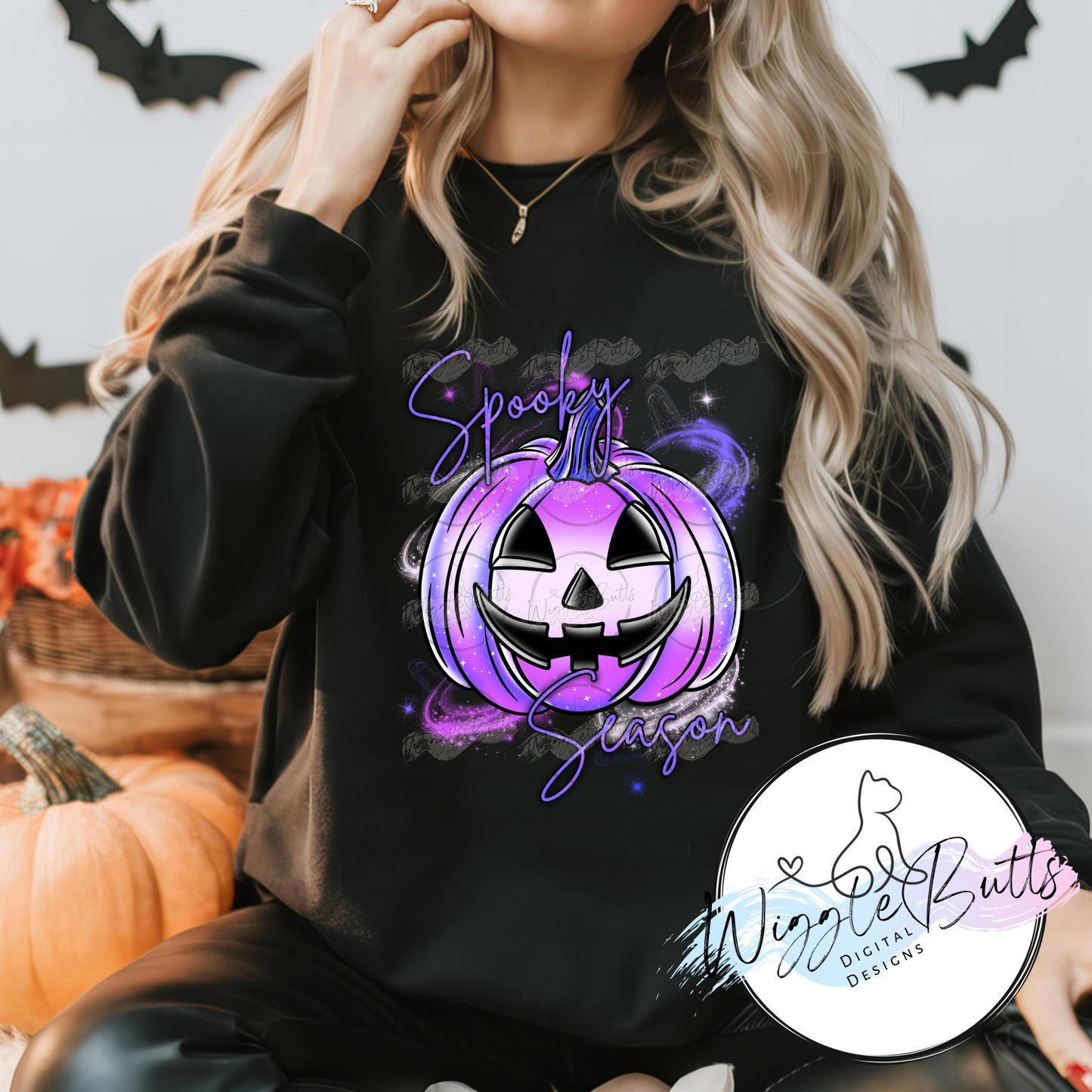 Spooky Season Halloween Pumpkin Purple PNG Design