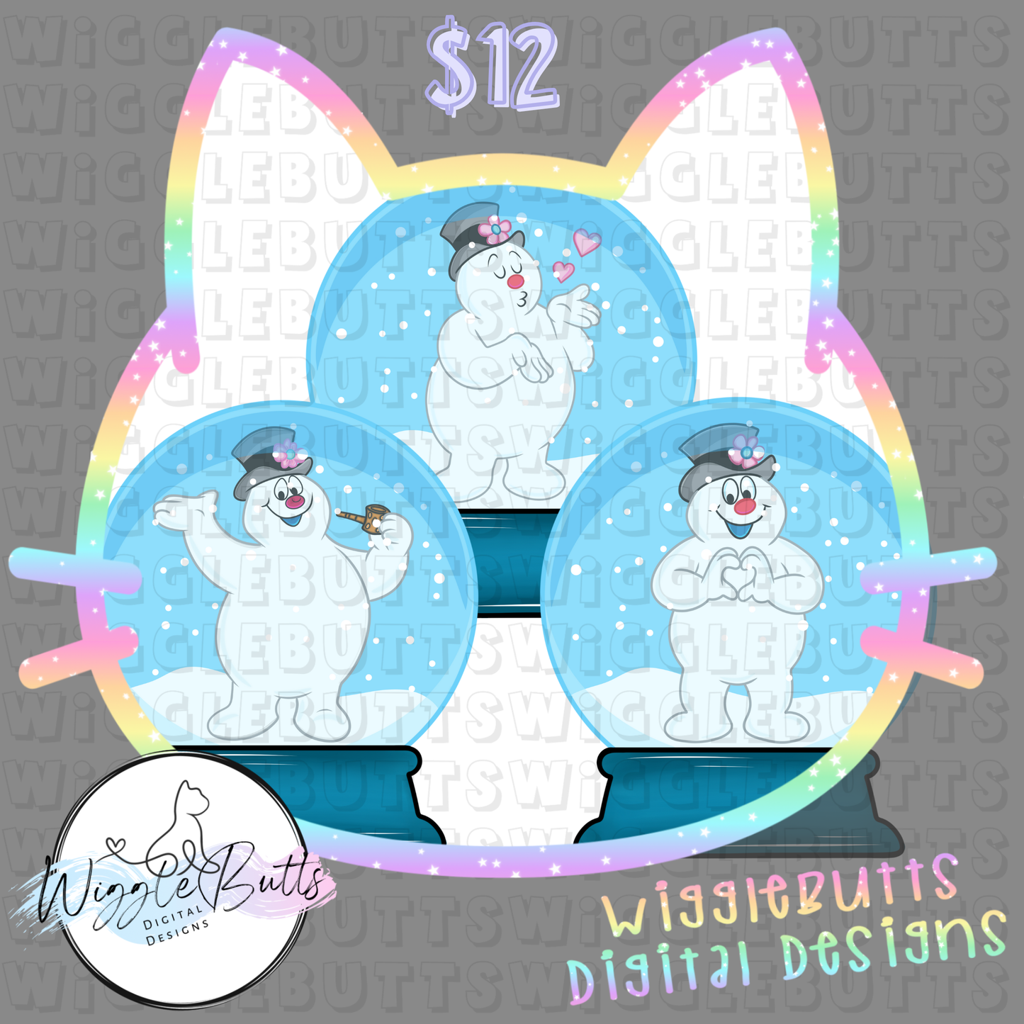 Christmas Winter Snowman Snow Globes ClipArt Bundle