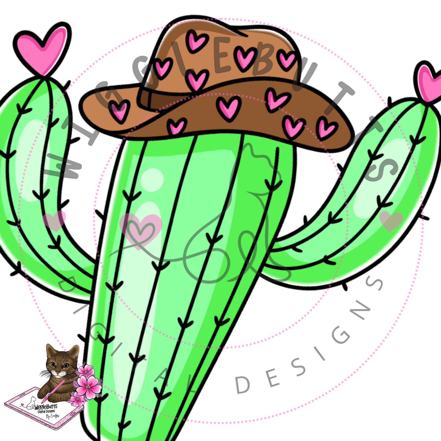 Cute Catus Western ClipArt Piece