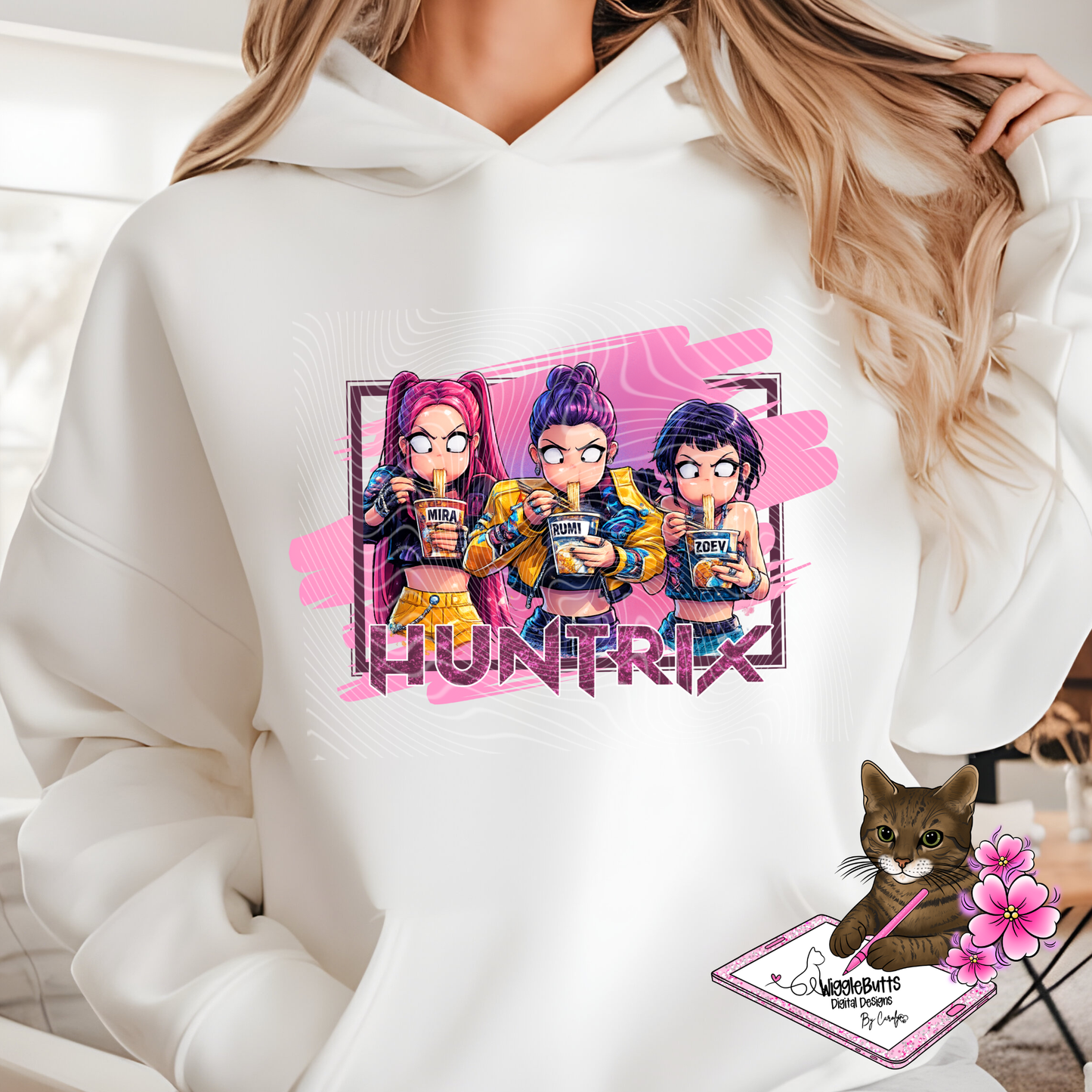 Anime Hunter Girls Ramen PNG Design