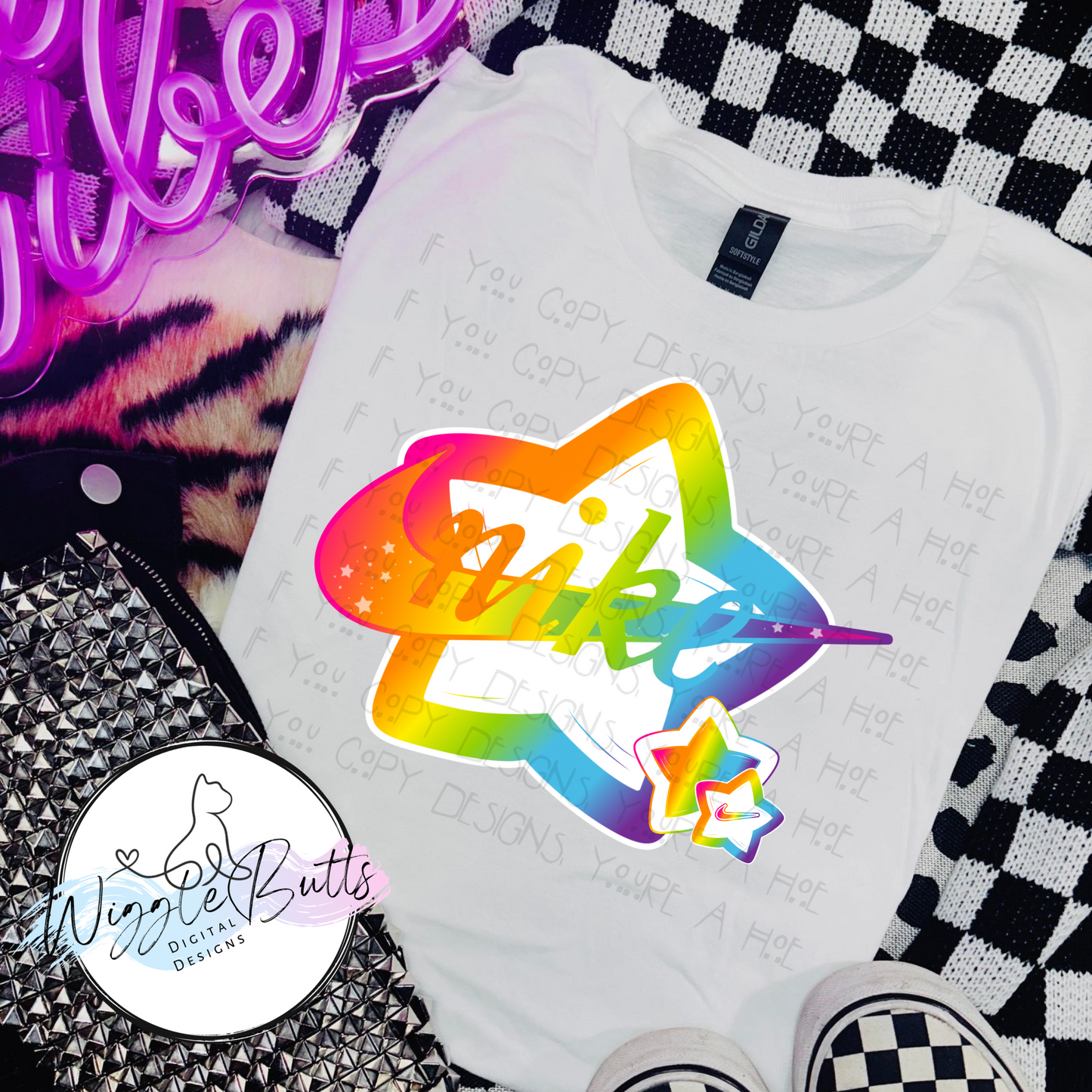 Boujee 90s Rainbow Style Stars Check