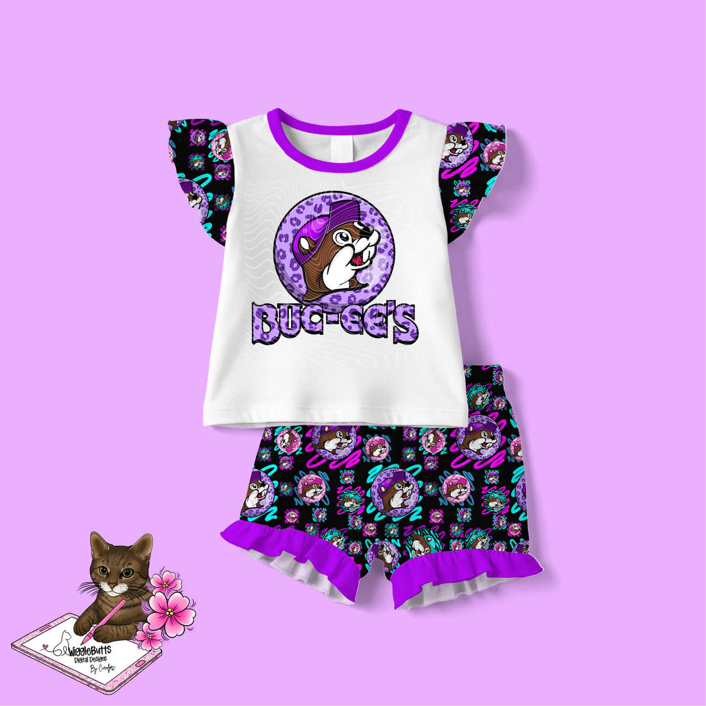 Trendy Beaver Girly Vibes Seamless File PNG Design