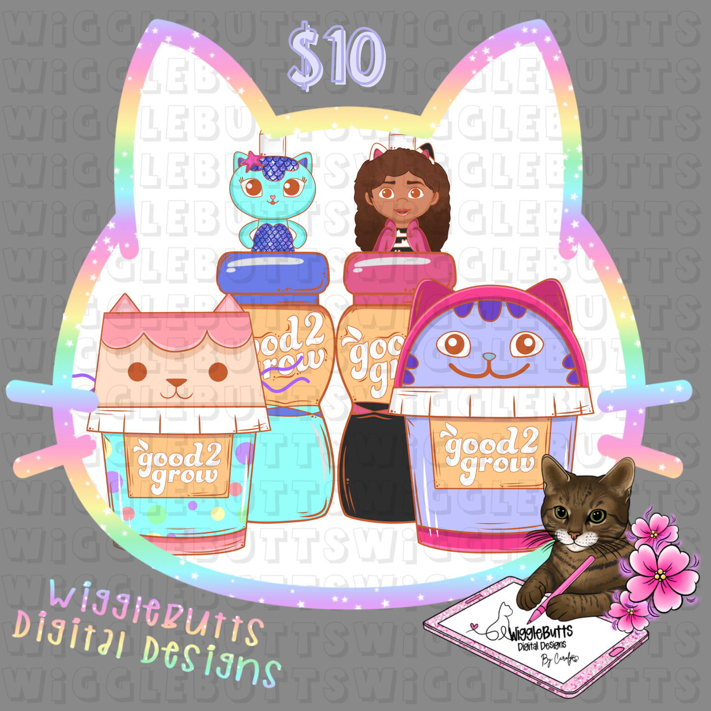 Cat Kitty Dollhouse Juices and Snacks ClipArt Bundle