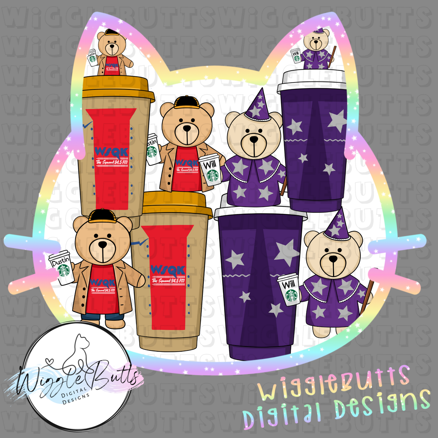 Coffee Lovers Bears ST Monster Kids ClipArt Bundle