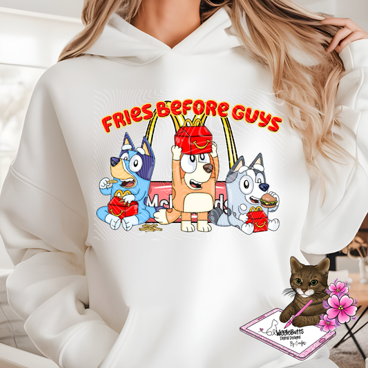Blue Dog Puppies Kids Meals Fries Before Guys PNG Design