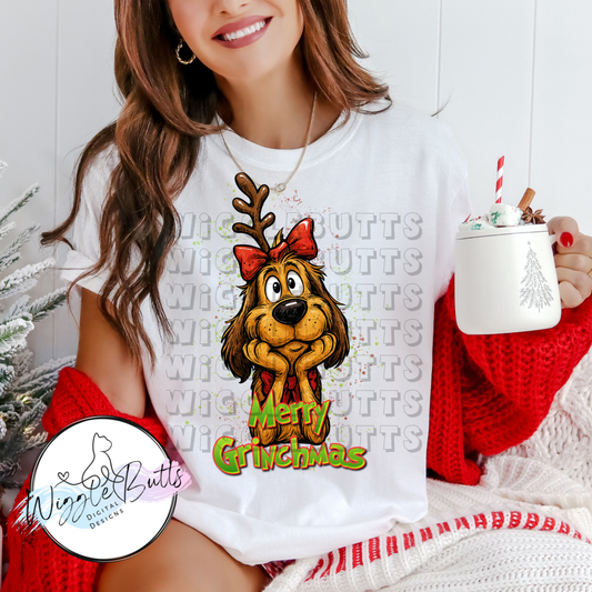 Green Guy Dog Christmas PNG Design