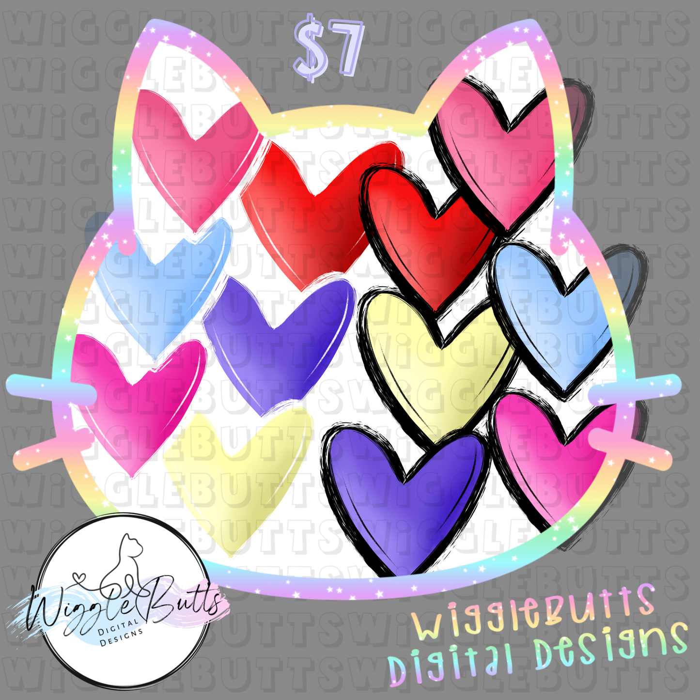 Valentine's Day Painted Hearts ClipArt Bundle