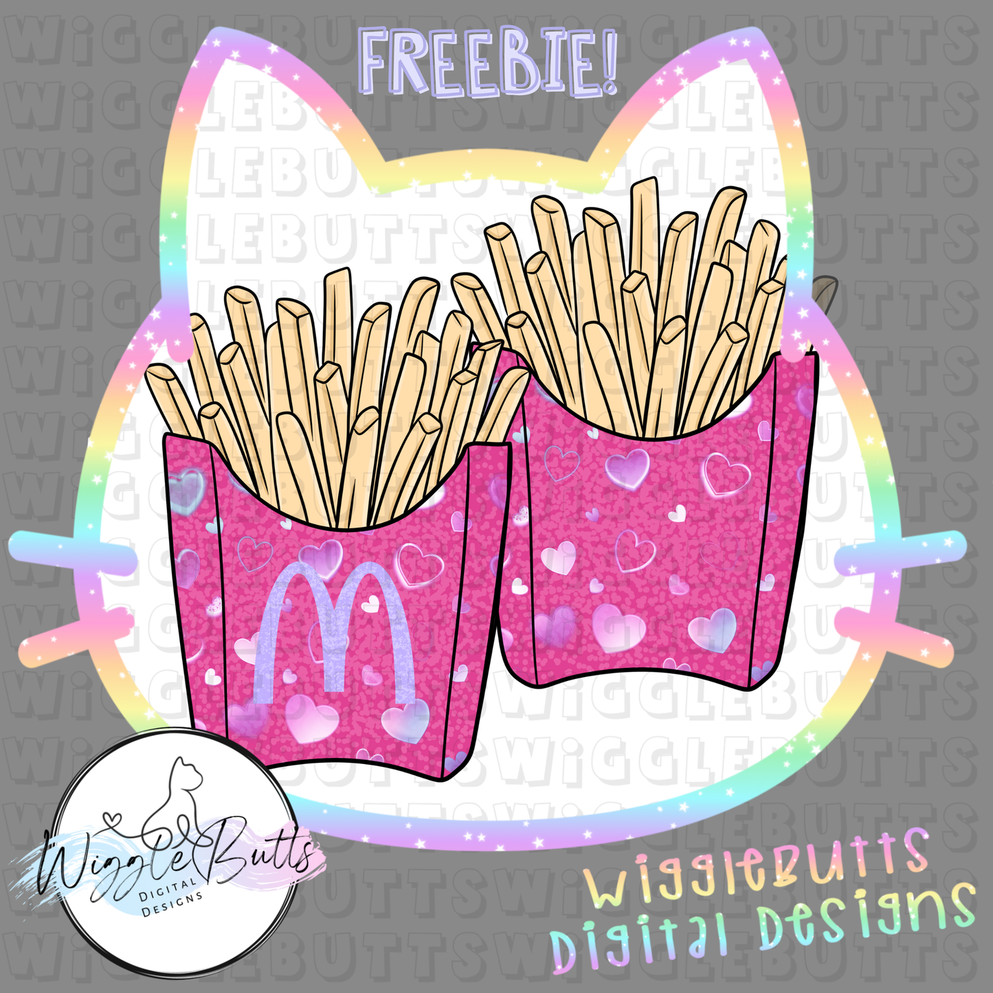 Valentine's Day Fries ClipArt 2 Piece Set