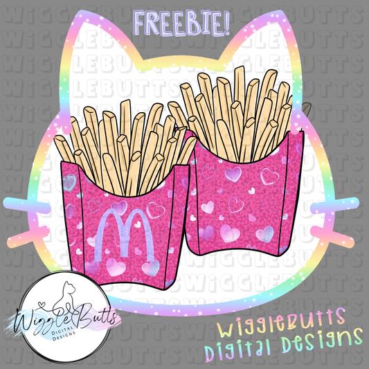 Valentine's Day Fries ClipArt 2 Piece Set
