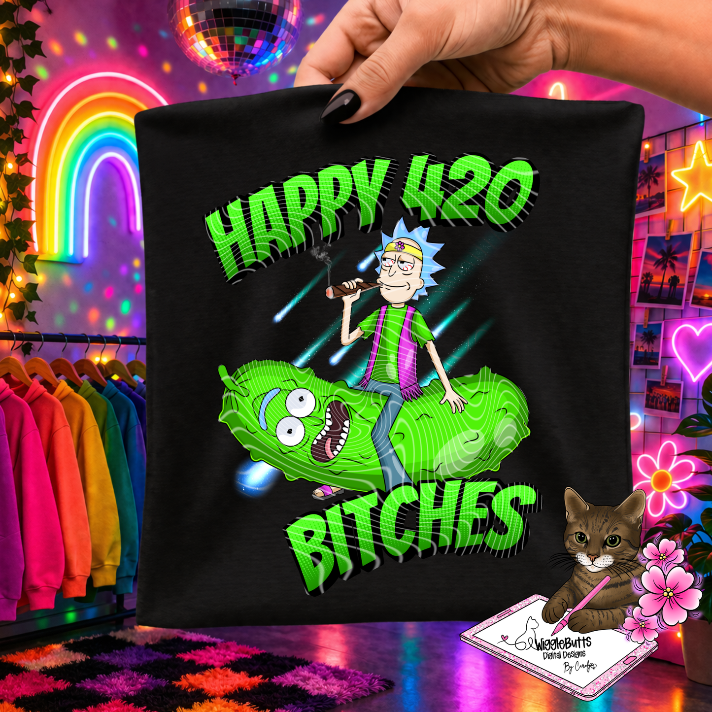 R&M Pickle 420 Weed Smoker PNG Design